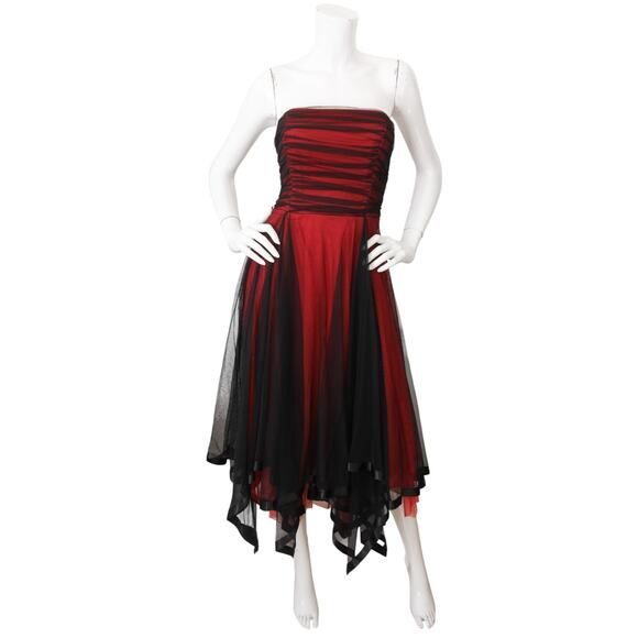 Cache Vintage Y2K Whimsigoth Fairy Coquette Mesh Asymmetric Hem Dress Prom Hoco - Picture 1 of 9